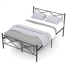 Load image into Gallery viewer, Black Metal Modern Minimalist Bed Frame with Storage Underneath
