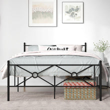 Load image into Gallery viewer, Black Metal Modern Minimalist Bed Frame with Storage Underneath
