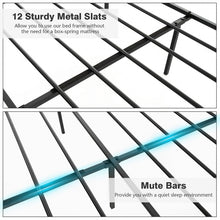 Load image into Gallery viewer, Black Metal Modern Minimalist Bed Frame with Storage Underneath
