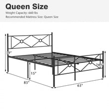 Load image into Gallery viewer, Black Metal Modern Minimalist Bed Frame with Storage Underneath

