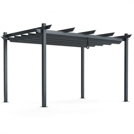 10 x 13 Ft Outdoor Aluminum Retractable Canopy Gazebo Shade Structure