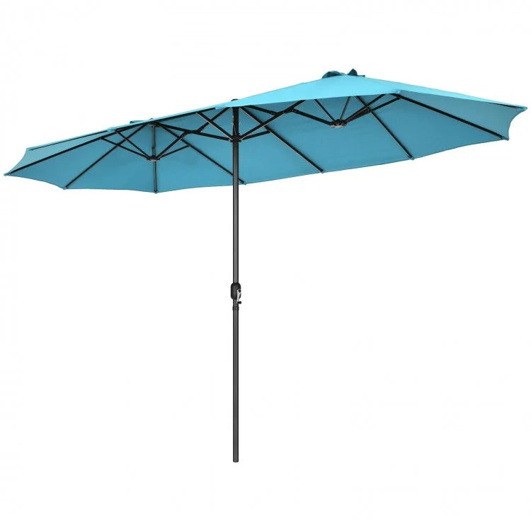 15 Ft Outdoor Patio/Pool Umbrella Canopy, 2-Person, Sun Shade, UV Protection