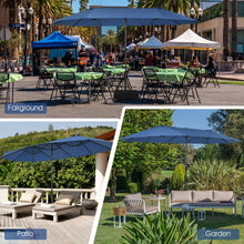 Charger l&#39;image dans la galerie, 15 Ft Outdoor Patio/Pool Umbrella Canopy, 2-Person, Sun Shade, UV Protection
