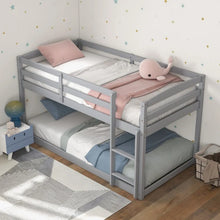 Load image into Gallery viewer, Gray Children&#39;s Bunk Bed with Guardrail and Ladder
