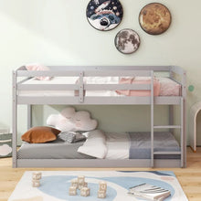 Load image into Gallery viewer, Gray Children&#39;s Bunk Bed with Guardrail and Ladder
