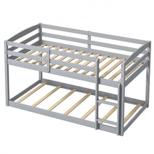 Load image into Gallery viewer, Gray Children&#39;s Bunk Bed with Guardrail and Ladder
