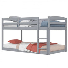 Load image into Gallery viewer, Gray Children&#39;s Bunk Bed with Guardrail and Ladder
