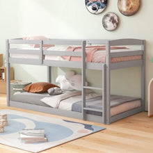 Load image into Gallery viewer, Gray Children&#39;s Bunk Bed with Guardrail and Ladder
