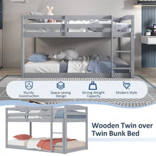 Load image into Gallery viewer, Gray Children&#39;s Bunk Bed with Guardrail and Ladder
