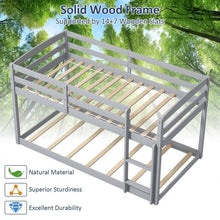 Load image into Gallery viewer, Gray Children&#39;s Bunk Bed with Guardrail and Ladder
