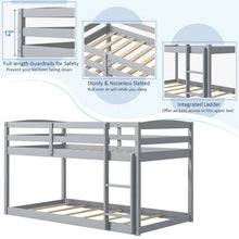 Load image into Gallery viewer, Gray Children&#39;s Bunk Bed with Guardrail and Ladder
