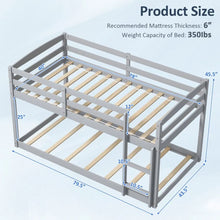Load image into Gallery viewer, Gray Children&#39;s Bunk Bed with Guardrail and Ladder
