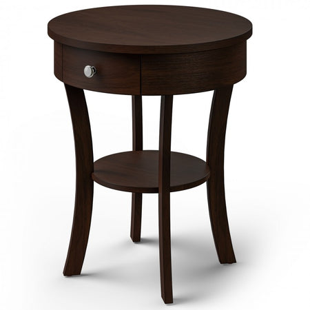 Modern Minimalist White 2-Tier Round Side Table for Living Room