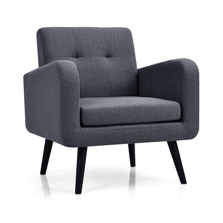 Modern Minimalist Upholstered Armchair with Plush Comfy Accent Cushions