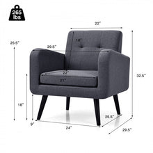 Load image into Gallery viewer, Modern Minimalist Upholstered Armchair with Plush Comfy Accent Cushions
