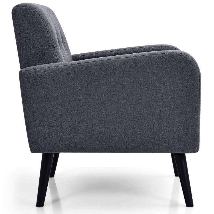 Modern Minimalist Upholstered Armchair with Plush Comfy Accent Cushions