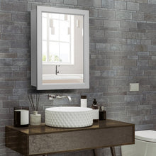 Load image into Gallery viewer, Gray Single-Door Mirror Bathroom Vanity Cabinet
