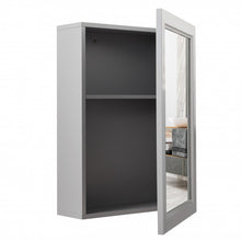 Load image into Gallery viewer, Gray Single-Door Mirror Bathroom Vanity Cabinet
