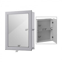 Load image into Gallery viewer, Gray Single-Door Mirror Bathroom Vanity Cabinet
