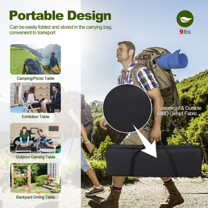 Outdoor Portable Folding Camping Table with Carry Bag - Suitable for Camping and Backyard Gatherings