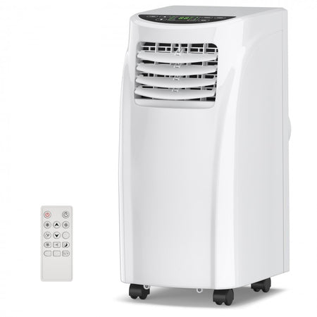 8000 BTU White Portable Air Conditioner with Dehumidifier and Timer