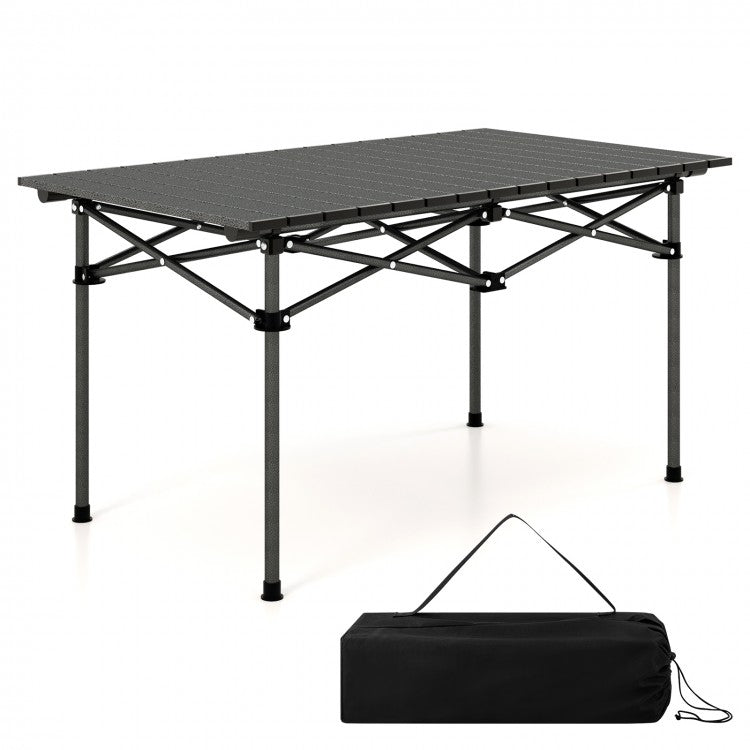 Outdoor Camping Aluminum Folding Table for 4-6 People, Easy to Carry