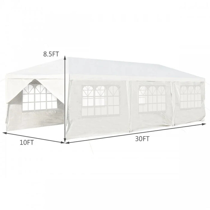 10 x 30 Ft Outdoor Canopy Tent with 2 Entrances and 6 Removable Side Walls