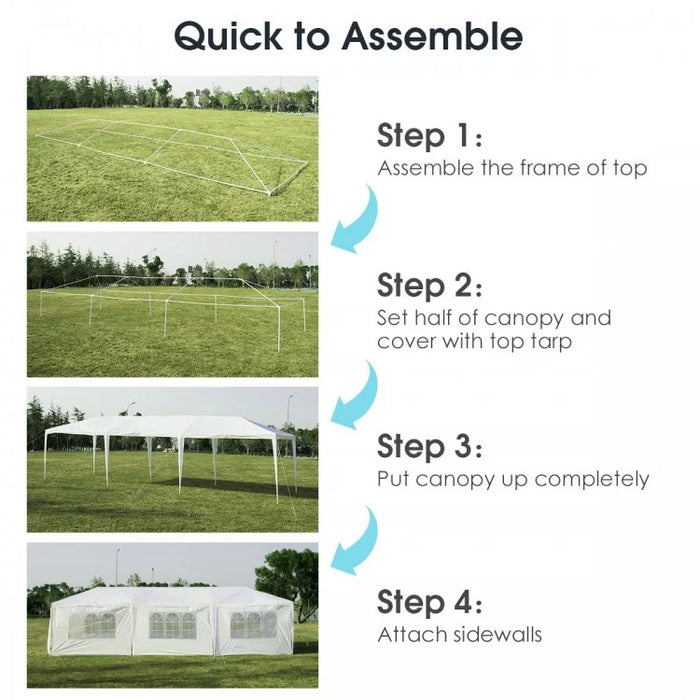 10 x 30 Ft Outdoor Canopy Tent with 2 Entrances and 6 Removable Side Walls