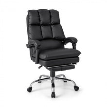 Load image into Gallery viewer, Costway Black Leather Reclining Couch with Retractable Footrest - Suitable for Bedroom, Office, and Study
