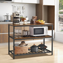 Load image into Gallery viewer, Industrial Style Multifunctional 3-Tier Kitchen Island Countertop Table
