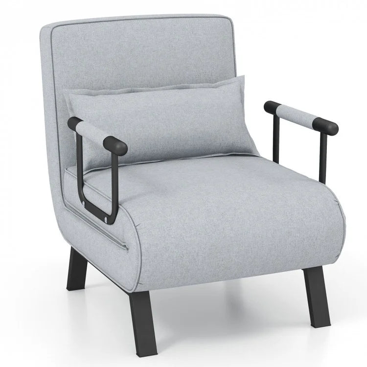 Multifunctional Convertible Sofa Bed Lounger with Armrests and Pillows