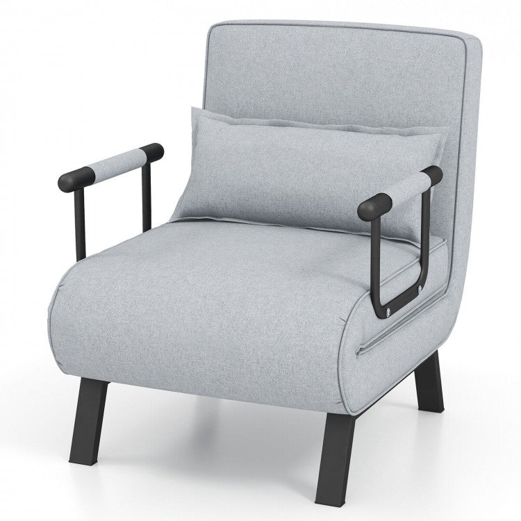 Multifunctional Convertible Sofa Bed Lounger with Armrests and Pillows