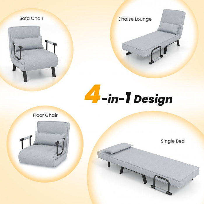 Multifunctional Convertible Sofa Bed Lounger with Armrests and Pillows