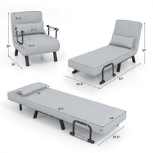Load image into Gallery viewer, Multifunctional Convertible Sofa Bed Lounger with Armrests and Pillows
