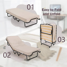 Load image into Gallery viewer, Portable Folding Bed with Foam Mattress and Dust Cover Bag
