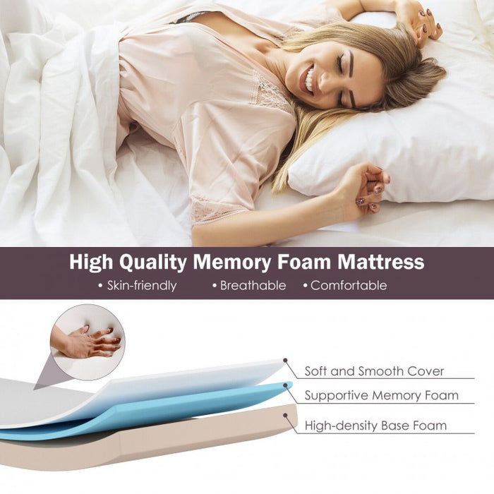 Portable Folding Bed with Foam Mattress and Dust Cover Bag