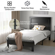 Load image into Gallery viewer, Vintage Farmhouse Black High Headboard Twin Bed Frame
