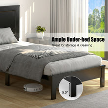 Load image into Gallery viewer, Vintage Farmhouse Black High Headboard Twin Bed Frame
