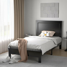 Load image into Gallery viewer, Vintage Farmhouse Black High Headboard Twin Bed Frame
