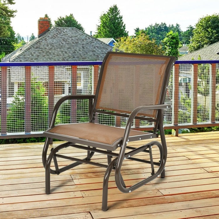 Outdoor Patio Swing Chair with Armrests - Rocking Chair for Relaxation