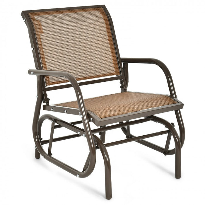 Outdoor Patio Swing Chair with Armrests - Rocking Chair for Relaxation