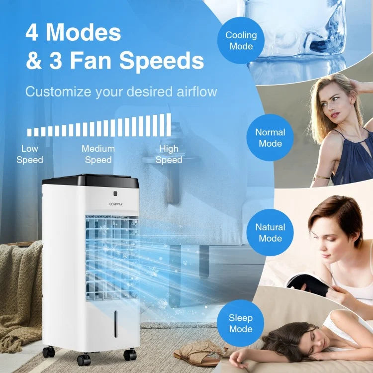 3-in-1 Evaporative Air Cooler with Fan 3.5L Water Tank and 2-12 Hour Timer