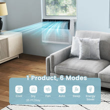 Load image into Gallery viewer, 10000/12000 BTU Window Air Conditioner with 6 Modes, LED Display, Remote Control, and 24-Hour Timer
