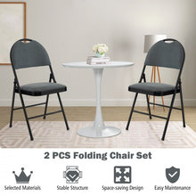 Load image into Gallery viewer, Portable Gray Padded Folding Office Chair
