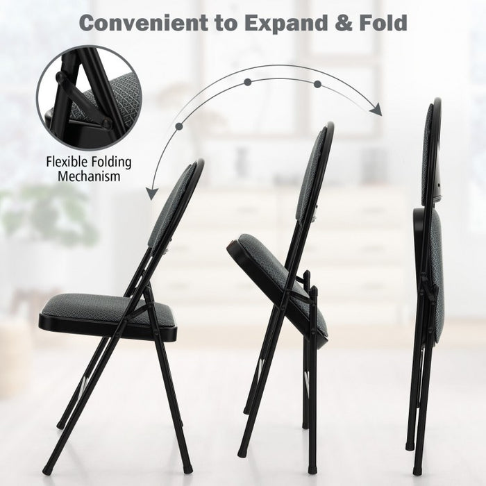 Portable Gray Padded Folding Office Chair