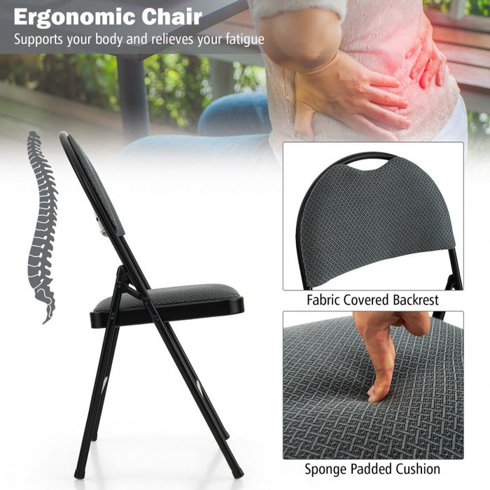 Portable Gray Padded Folding Office Chair