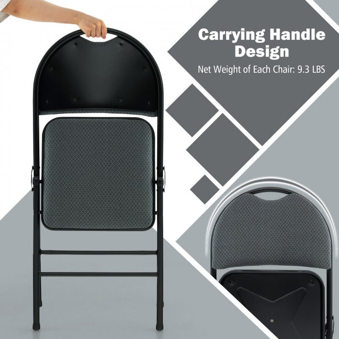 Portable Gray Padded Folding Office Chair