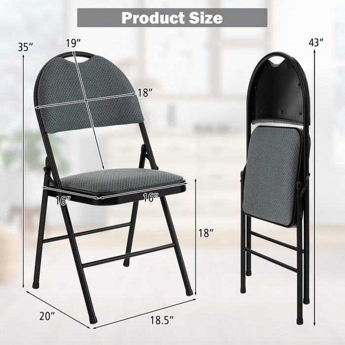 Portable Gray Padded Folding Office Chair