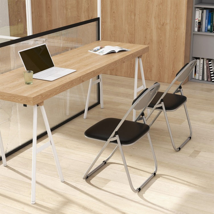 Black Minimalist Portable Folding Dining Chairs Furniture Set