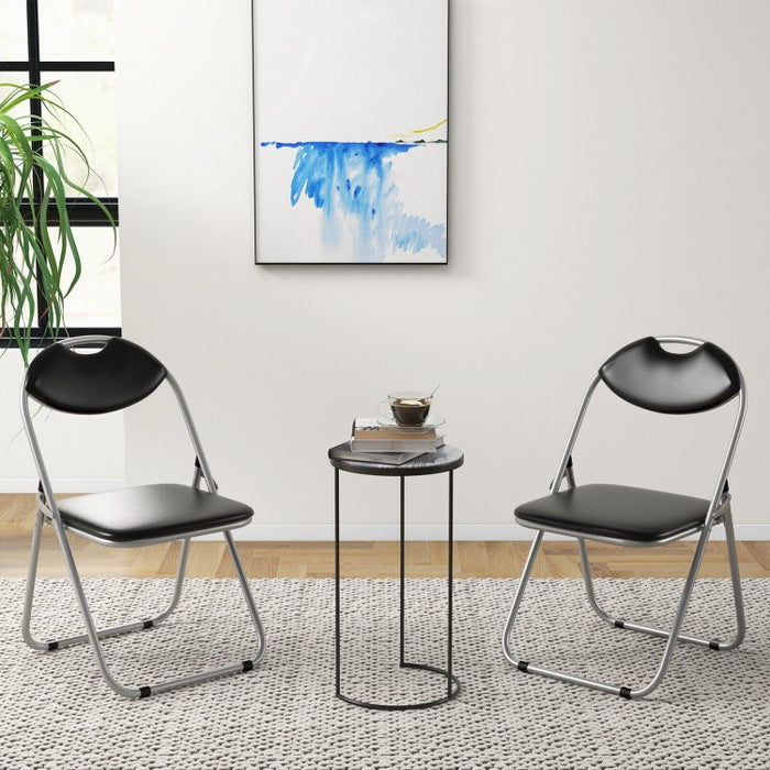 Black Minimalist Portable Folding Dining Chairs Furniture Set